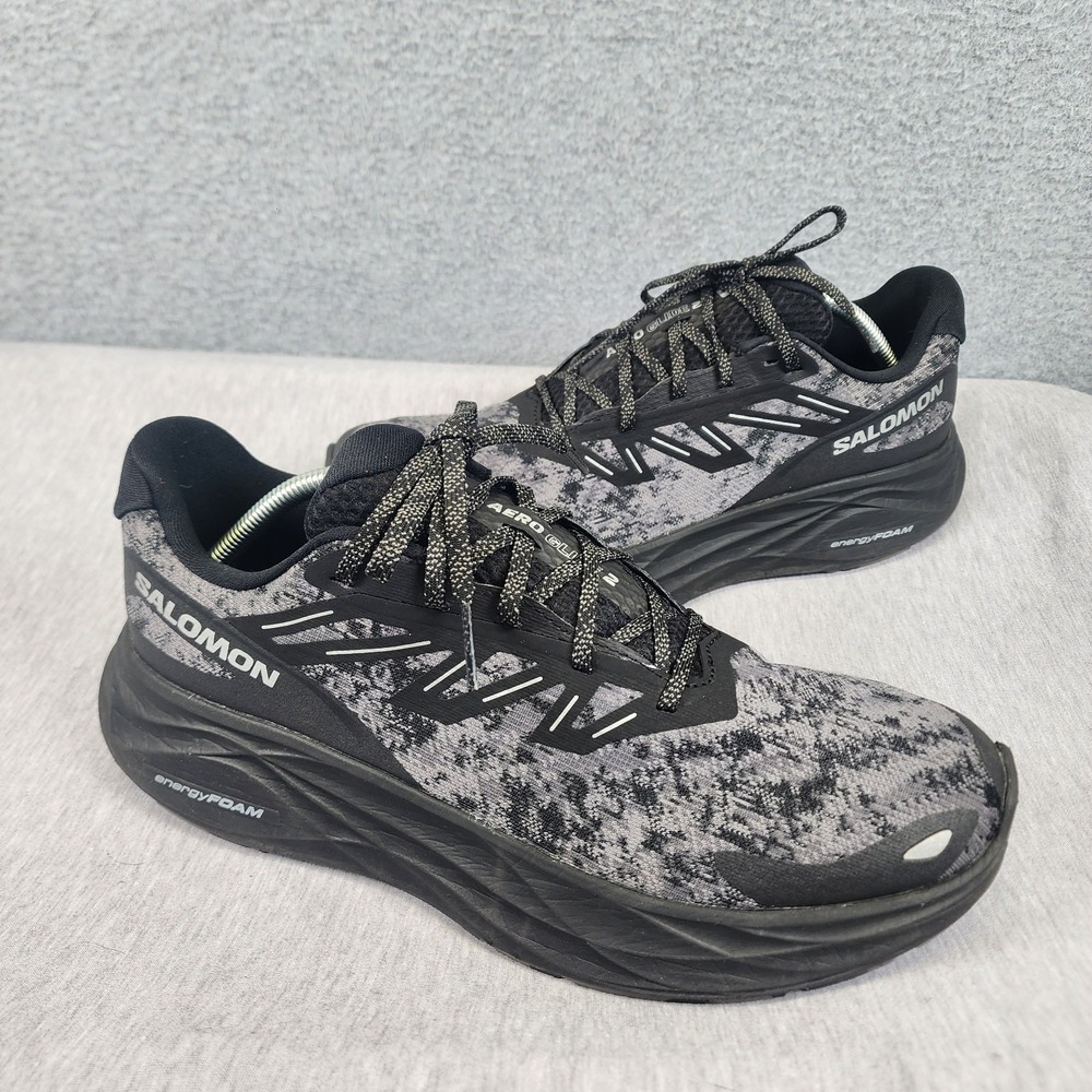 Salomon Aero Glide 2 Running Shoes Mens 12 Black Gray Camo Training 474271